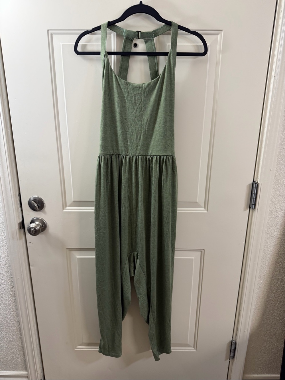 New Halara Easy Peasy Jumpsuit XL Petite Green Wide Leg Sleeveless Casual 113
